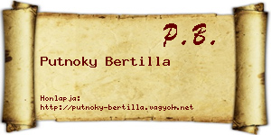 Putnoky Bertilla névjegykártya